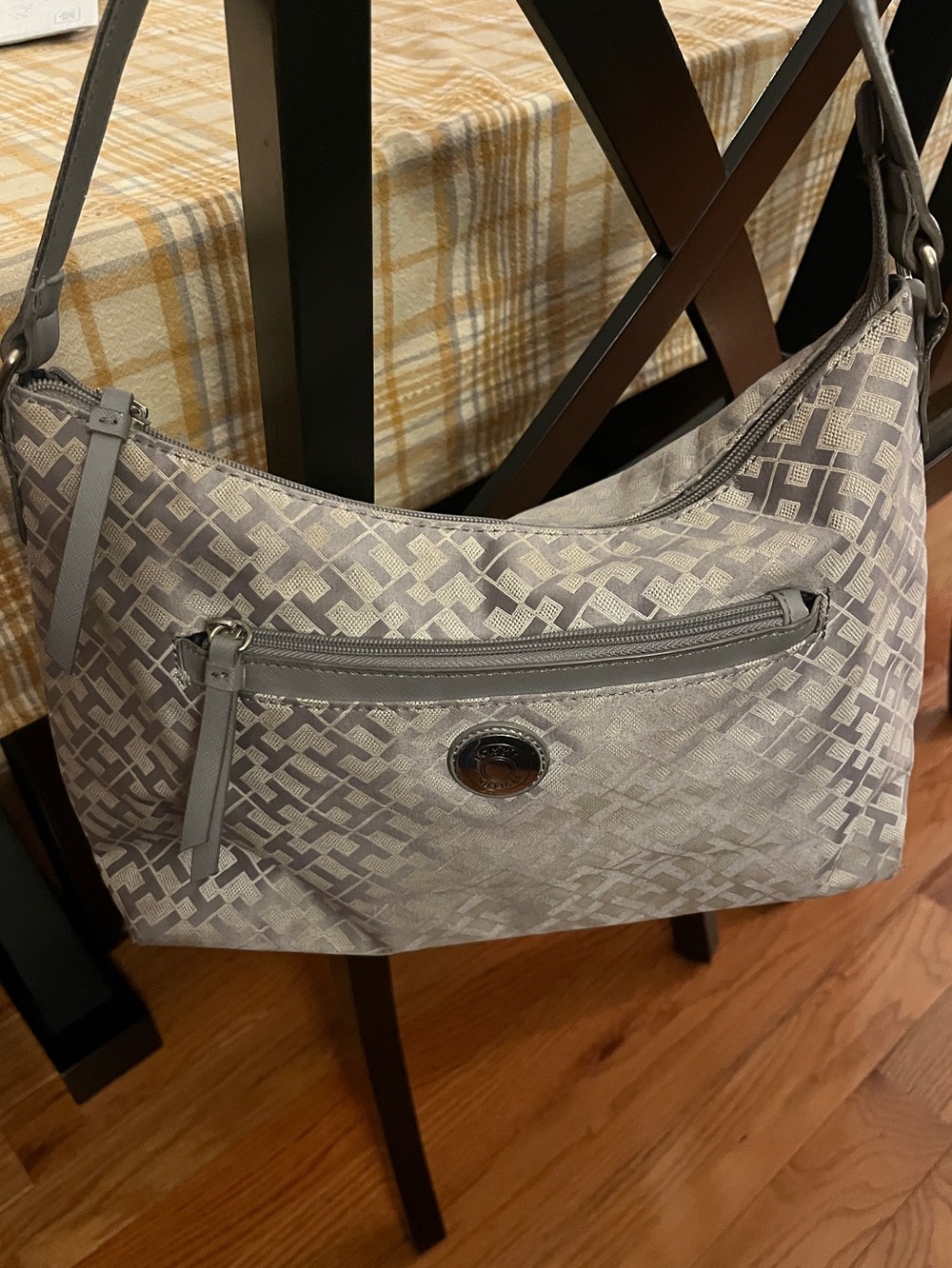 Gray Patterned Shoulder Bag - Tommy Hilfiger